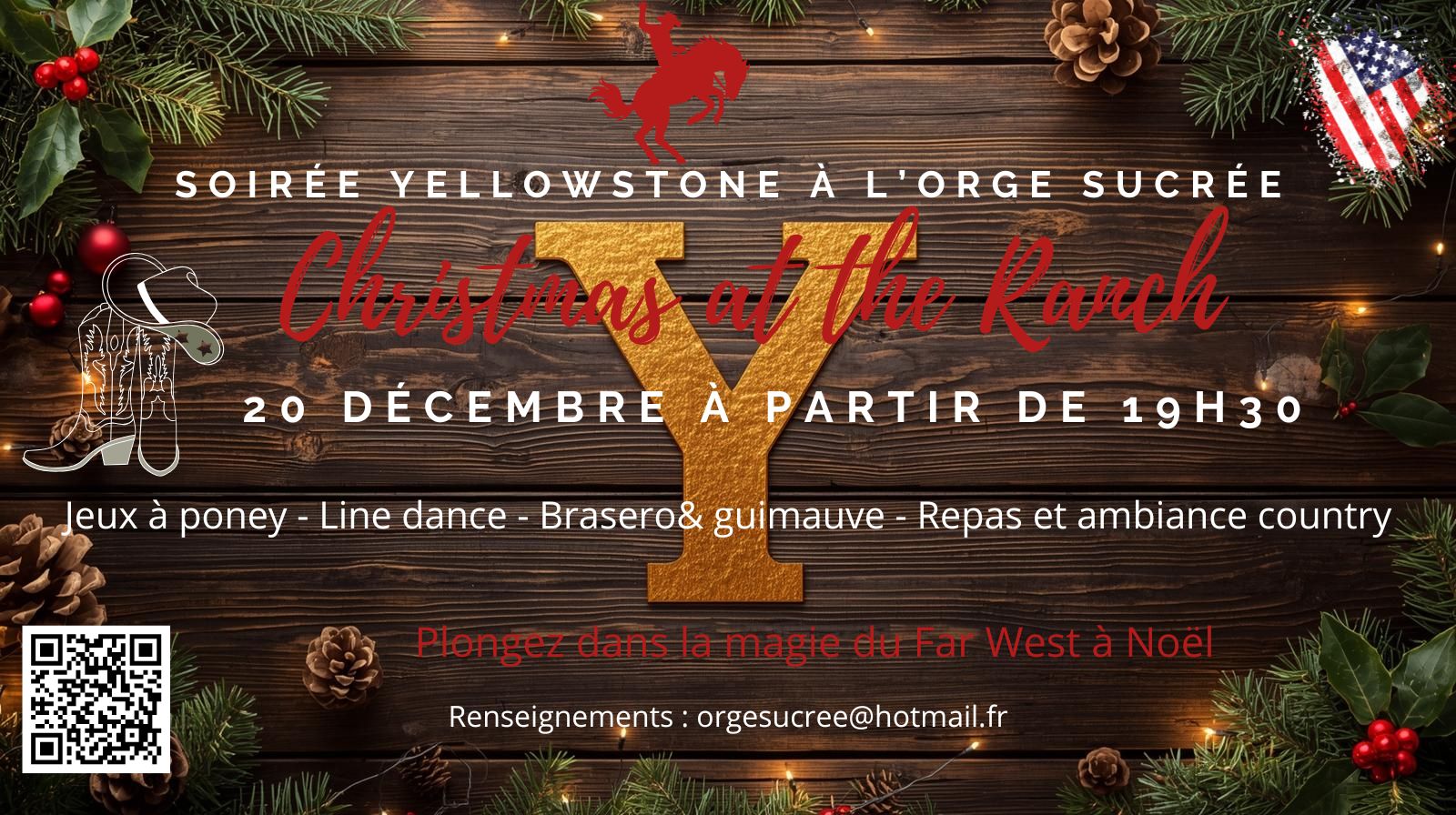 🎄 Soirée Yellowstone à L’Orge Sucrée : un Noël version Far West le 20 décembre